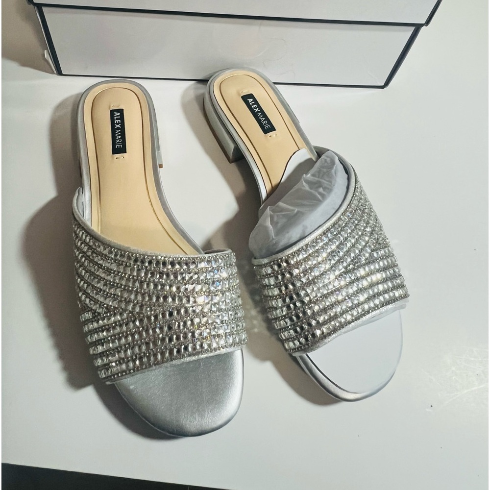 Alex Marie Marilla Sandals Silver 7.5 Embellished Rhinestones Sandals 7.5 travel
